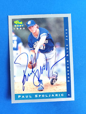 1993 CLASSIC BEST PAUL SPOLJARIC #118 RC ON CARD AUTOGRAPH DUNEDIN BLUE JAYS