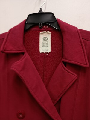 Vintage Y2K Roxy Womens Jacket Medium Red Double Breasted Preppy
