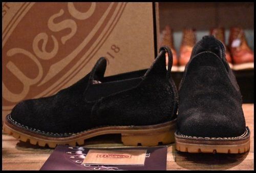 Wesco Custom Romeo Black Roughout Black Suede Vibram 100 Short Low 