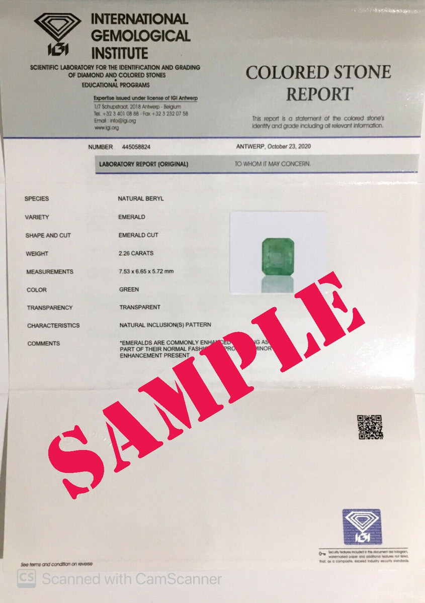 International gemological institute certificate