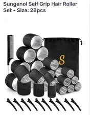 Self Grip Hair Rollers Set    w/hair clips, comb, and bag