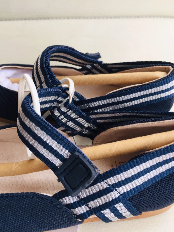 ZARA Bebé Niña Azul Marino Bailarina PLANAS CON CORREAS EE. UU. 5 O3248 Foto 3 de 4