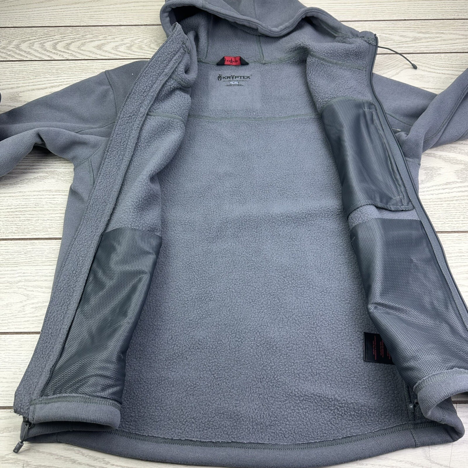 Kryptek Vellus Jacket Solid Gray Fleece XL Zip Up Hoodie eBay