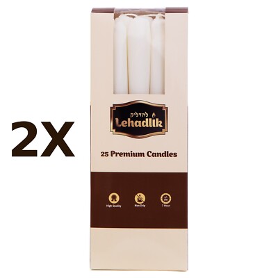 2X PACKUNG MIT 25 HOCHWERTIGEN KONISCHEN ABENDESSEN BISTRO TROPFFREI SAUBER BRENNEN KERZEN