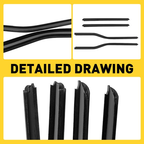 4PC Fit Ford F250 F350 F450 4Door Weatherstrip Window Sweep Belt Outer Molding - Picture 5 of 12