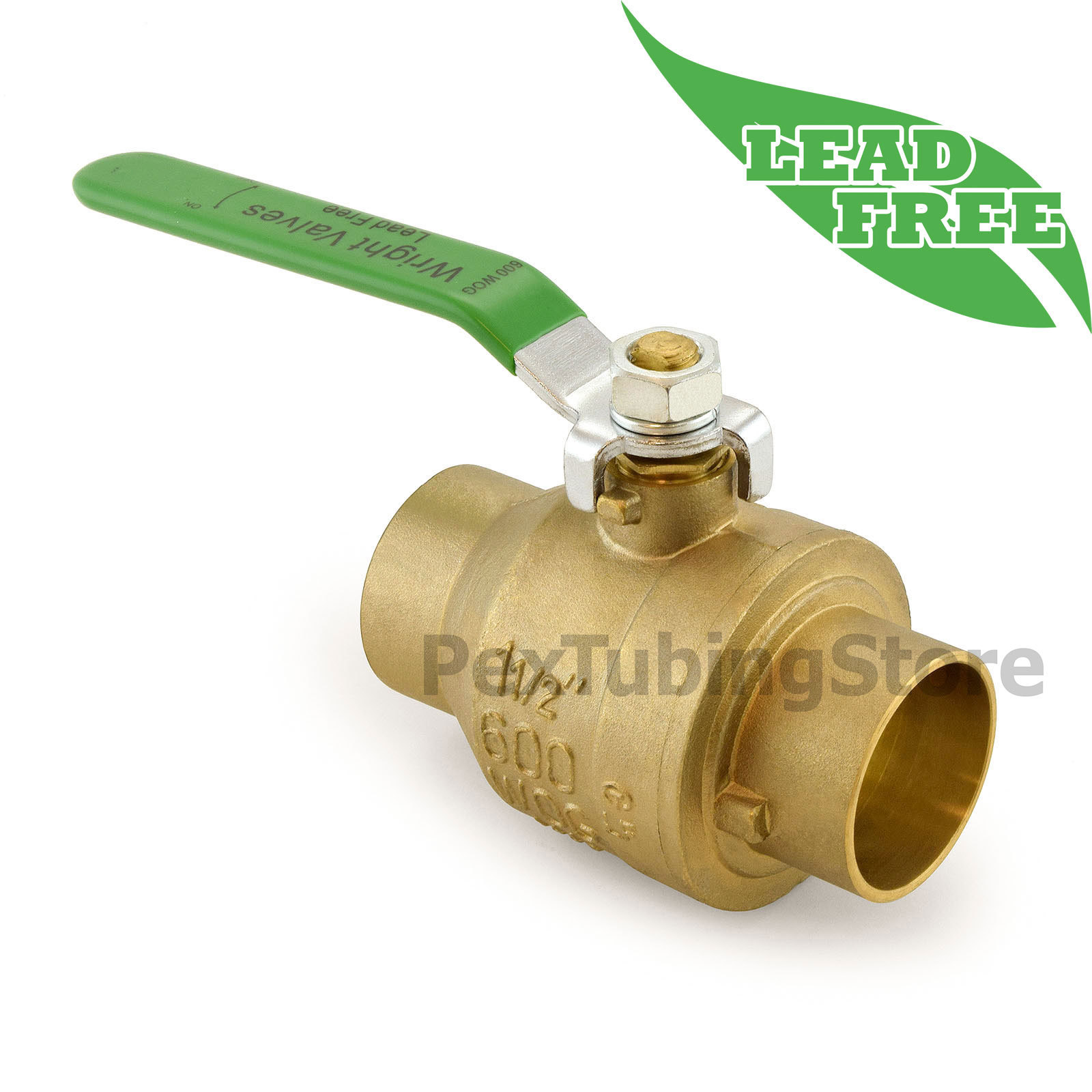 10-Pack 1" Lead-Free Brass Ball Valves – Full Port, 600psi WOG, Sweat CxC