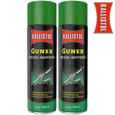 2x Ballistol Gunex 22250 Spezial-Waffenöl Kriechöl Waffenpflege Spray 400ml