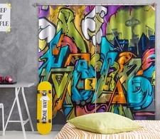 3D Graffiti Art Style ZHUA3165 Photo Curtain Window Blockout Fabric Vera 2023