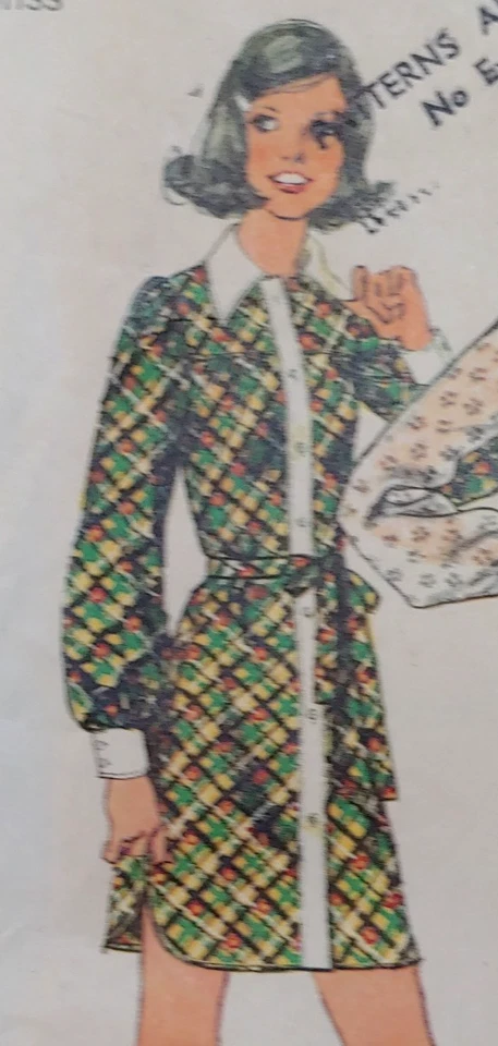 Simplicity 5402 mini dress smock pants Size 12 Bust 34" Waist 26-1/2" Year 1972 - Image 3 of 4