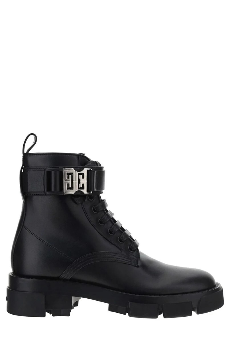 NEW Givenchy Terra 4G Buckle Combat Boot Size 36EU Lug Sole Black
