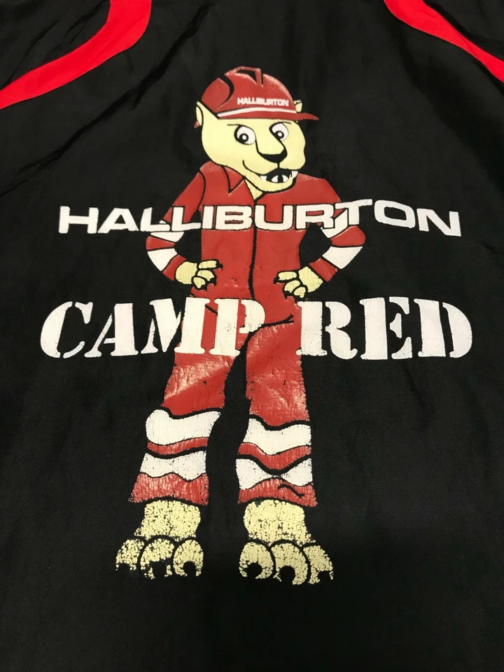 Chaqueta Pullover de Golf HALLIBURTON Camp Roja Hombres Negra Manga Larga Cremallera XL Sport-Tek Foto 2 de 4