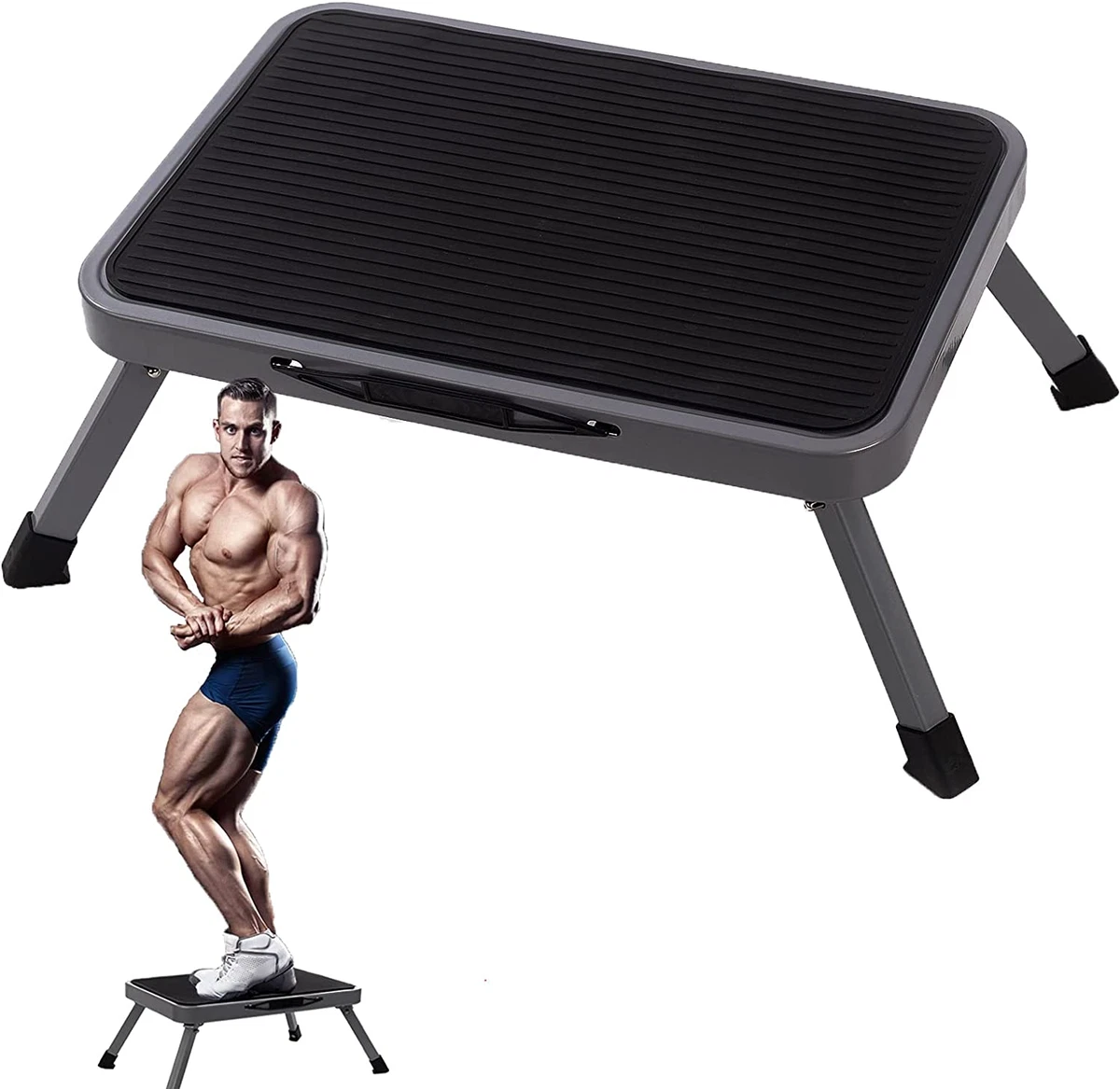 Portable Step Stool Folding Medical Metal One Step Stool with Non Slip Platform