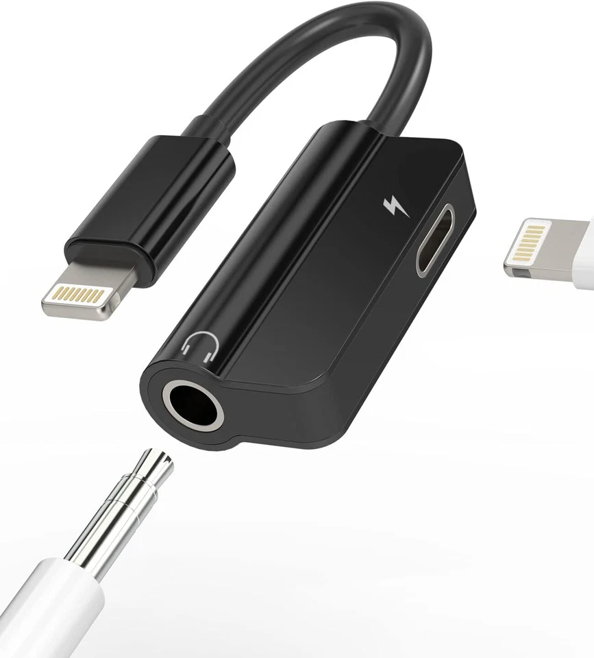 3.5mm Audio Headphone Jack AUX Adapter Charger Cable For iPhone 14 13 12 Pro Max - Image 2 of 4