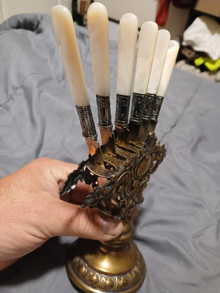 Cuchillos Landers Frary & Clark Aetna Works 6" de perlas esterlinas y madre en metal... Foto 3 de 4