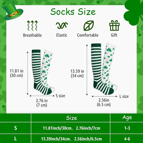 siopal St. Patricks Day Socks for Kids 4-6 Years, - Picture 3 of 6