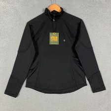 Eddie Bauer Sweatshirt Women's Medium M Black Gridline Fleece Mock Neck NWT 69