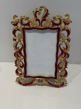 Olivia Riegel 5x7 Red  European Crystal Photo Frame,Cast pewter in Good Finish
