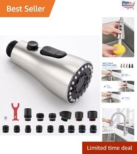 3-Function Pull Down Kitchen Faucet Sprayer Head Replacement in Brushed Nickel