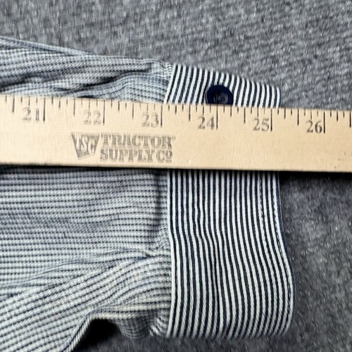 Carhartt Shirt Mens XL Tall Blue Hickory Stripe Workwear Chore Heavy Utility Zip - Picture 8 of 8
