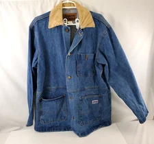 Vintage Big Smith Denim Jean Jacket Barn Chore Coat Large Mens