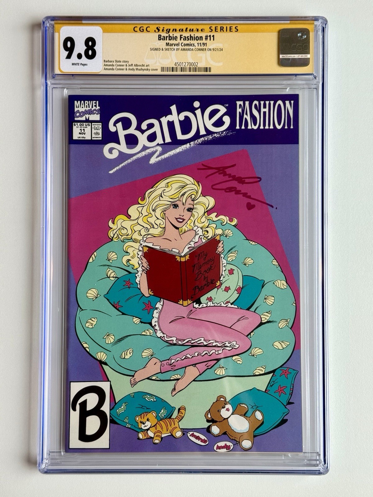 BARBIE FASHION #11 CGC 9.8 Amanda Conner SS Signed + 1994 