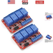 2PCS 4 Channel 5V Relay Module with Optocoupler High or Low Level Trigger Exp...