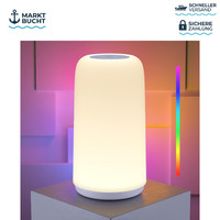 LED Nachttischlampe Touch Dimmbar 256 RGB 3 Helligkeitsstufen Warmweiß Licht