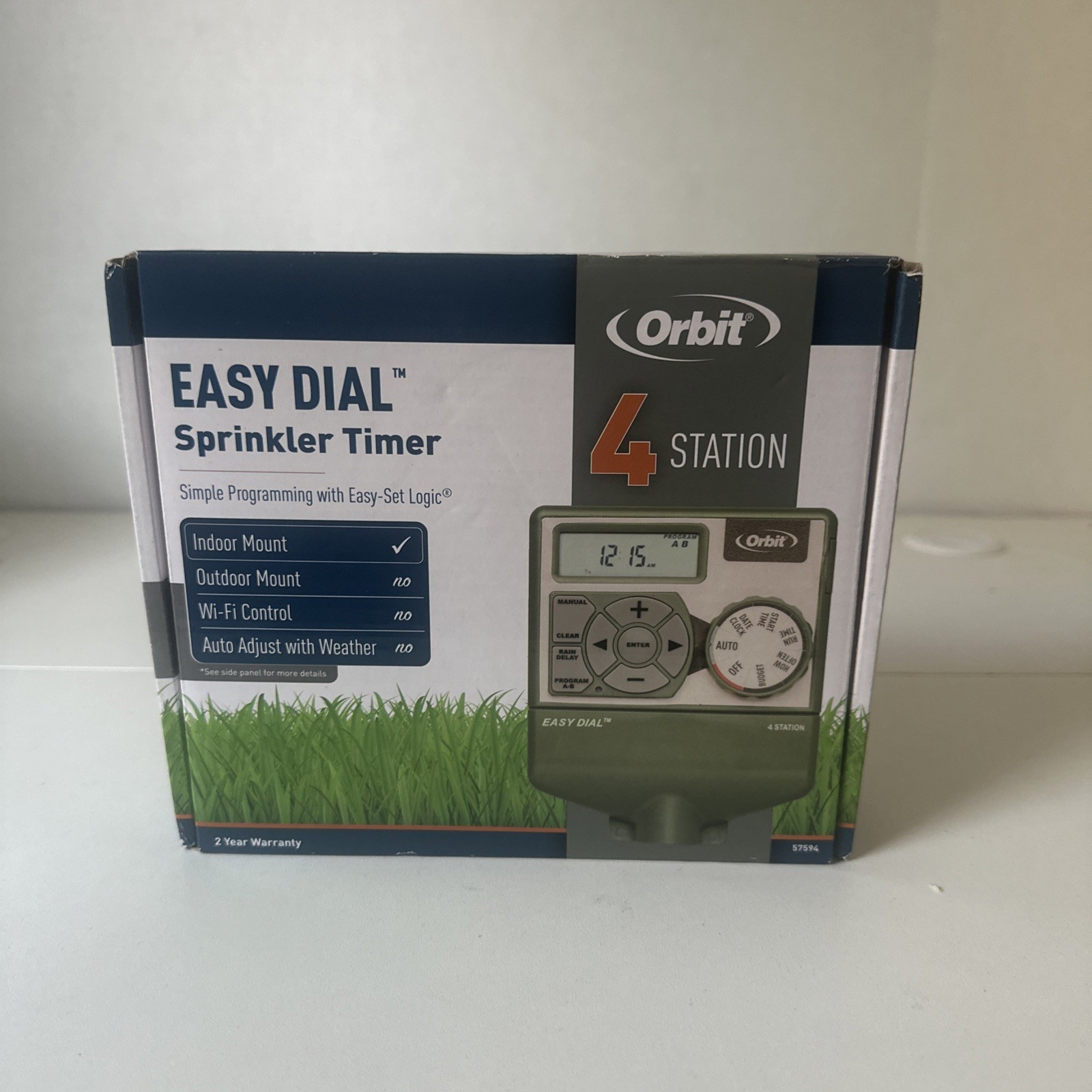 ORBIT 57594 4-ZONE INDOOR EASY DIAL LAWN SPRINKLER TIMER