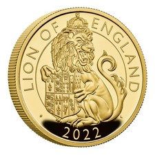 1 oz Great Britain Gold Coin Royal Tudor Beasts - The Lion of England 2022 Proof