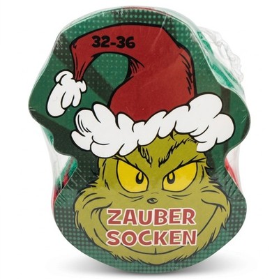 The GRINCH 1 Paar Kinder Zaubersocken Strümpfe Gastgeschenk Mitgebsel Grün 32-36