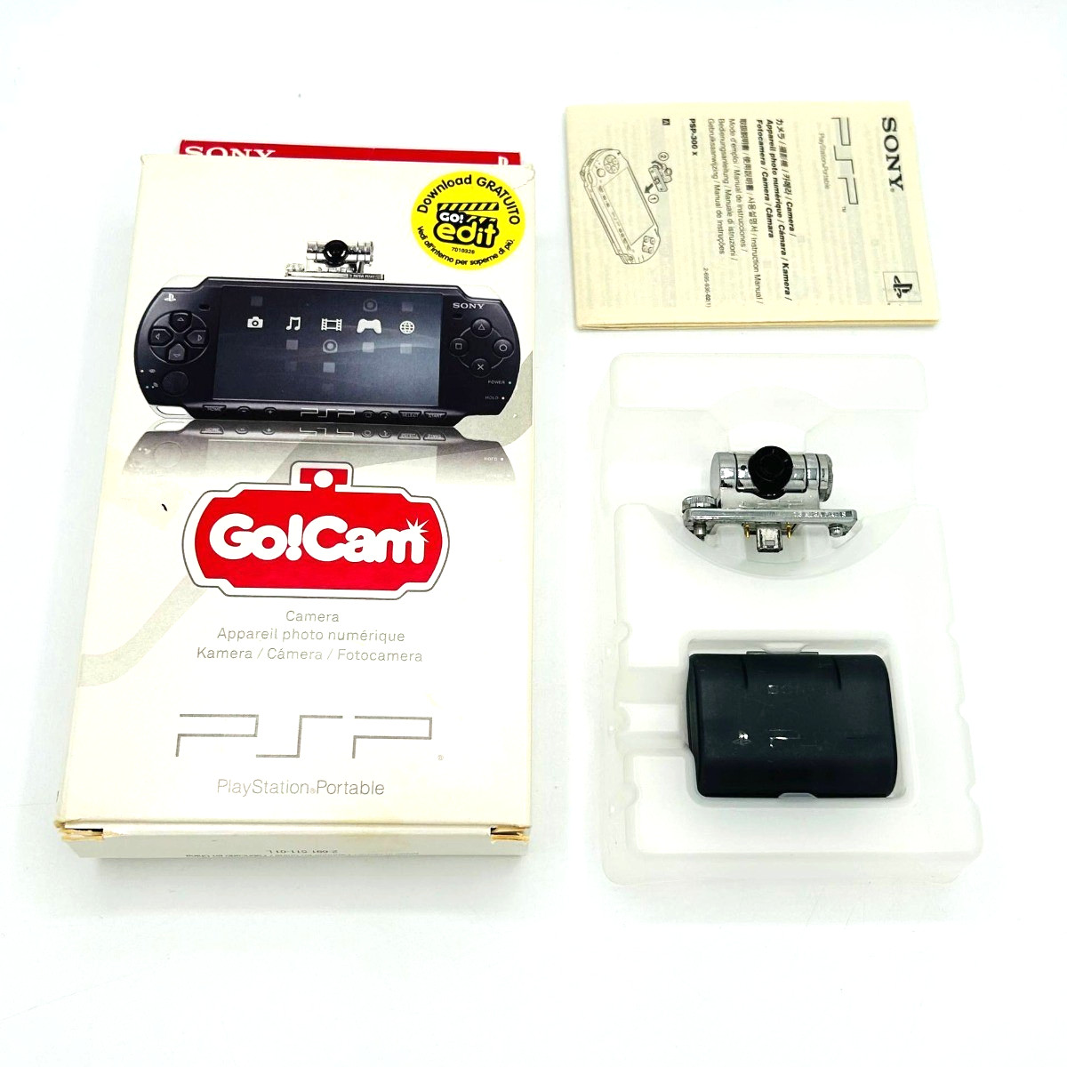 Sony PSP GoCam PSP-300 Silver Fotocamera Boxata CIB Custodia Scatola Testata