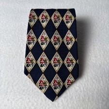 Cape Cod Neckwear Santa Claus Blue Silk Made in USA Vintage Tie 60 X 3.75