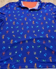 Birdie Bound Mens Performance Polo Shirt Happy Hour Cocktails 3XL