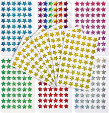 Holographic Star Stickers 0.6 Inch, 1890 Pack, 7 Colors, 35 Sheets