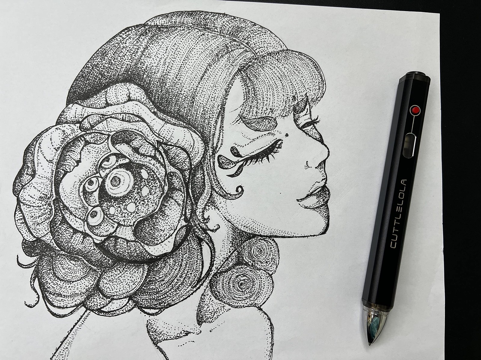 Electric Dotspen II - the Black Knight, rechargeable pen for artists, hobbist...