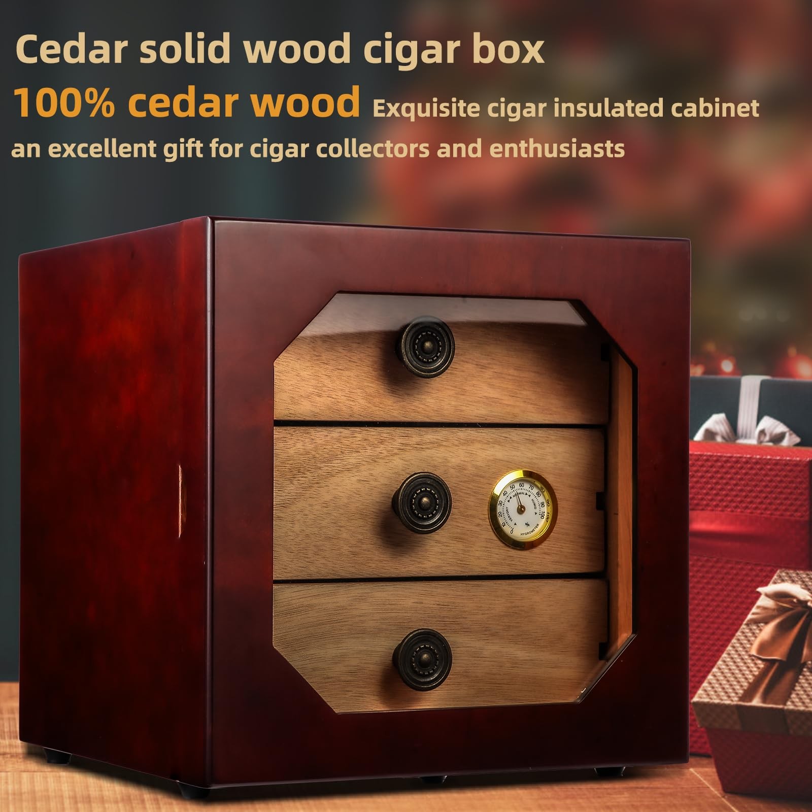 Large Cigar Humidor Cigar Humidor CabinetsCedar Wood Humidor Cigar Box with Ci