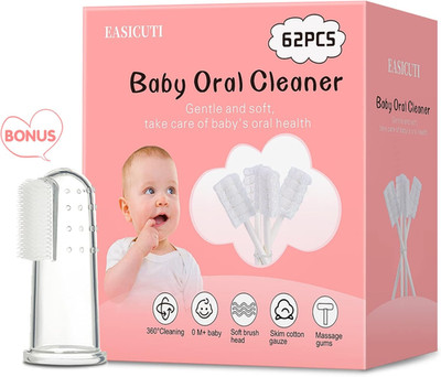 62PCS Baby Tongue Cleaner, Baby Oral Cleaner Newborn Baby Toothbrush,Disposable 