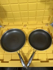 HEXCLAD 2 Piece Nonstick Stainless Steel Frying Pan Set 10 12” MSRP $300