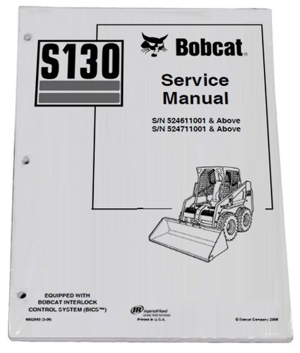 Bobcat S130 Skid Steer Vinyl Decal Kit (5-Piece) – With FREE Applicator