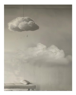 Dreamlike Cloudscape Wall Art   Serene Minimalist Decor Piece