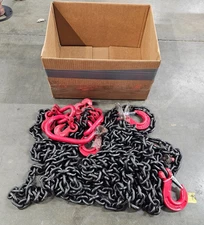 Chain Sling 3.15T 4 Leg 20' Lifting Chain with Grab Hooks, 7/8 WLL8TCE Red