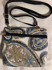 Danny K Beverly Hills CA Paisley Tapestry print Crossbody Handbag USA made NOS