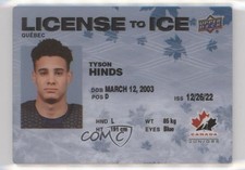 2023 Upper Deck Team Canada Juniors License to Ice Tyson Hinds #LI-30 04ga