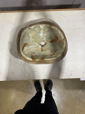 Bathroom Sink Above Counter Natural Cobblestone Polished Onyx 14''x12''x3.5''