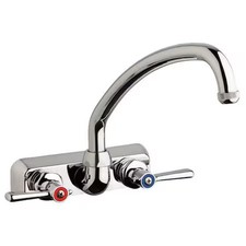 Chicago Faucet W4w-L9e1-369Ab Low Arc Kitchen Faucet, Manual, 4" Mount, 2 Hole