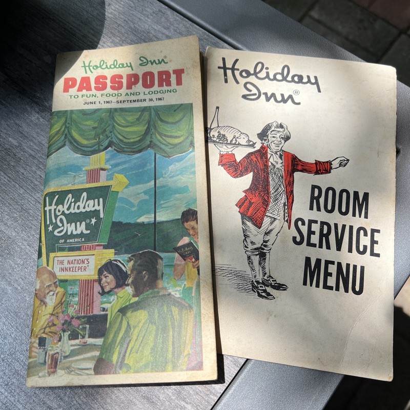 Holiday Inn Passport to Fun Food and Lodging 1967  and Room Service Menu 