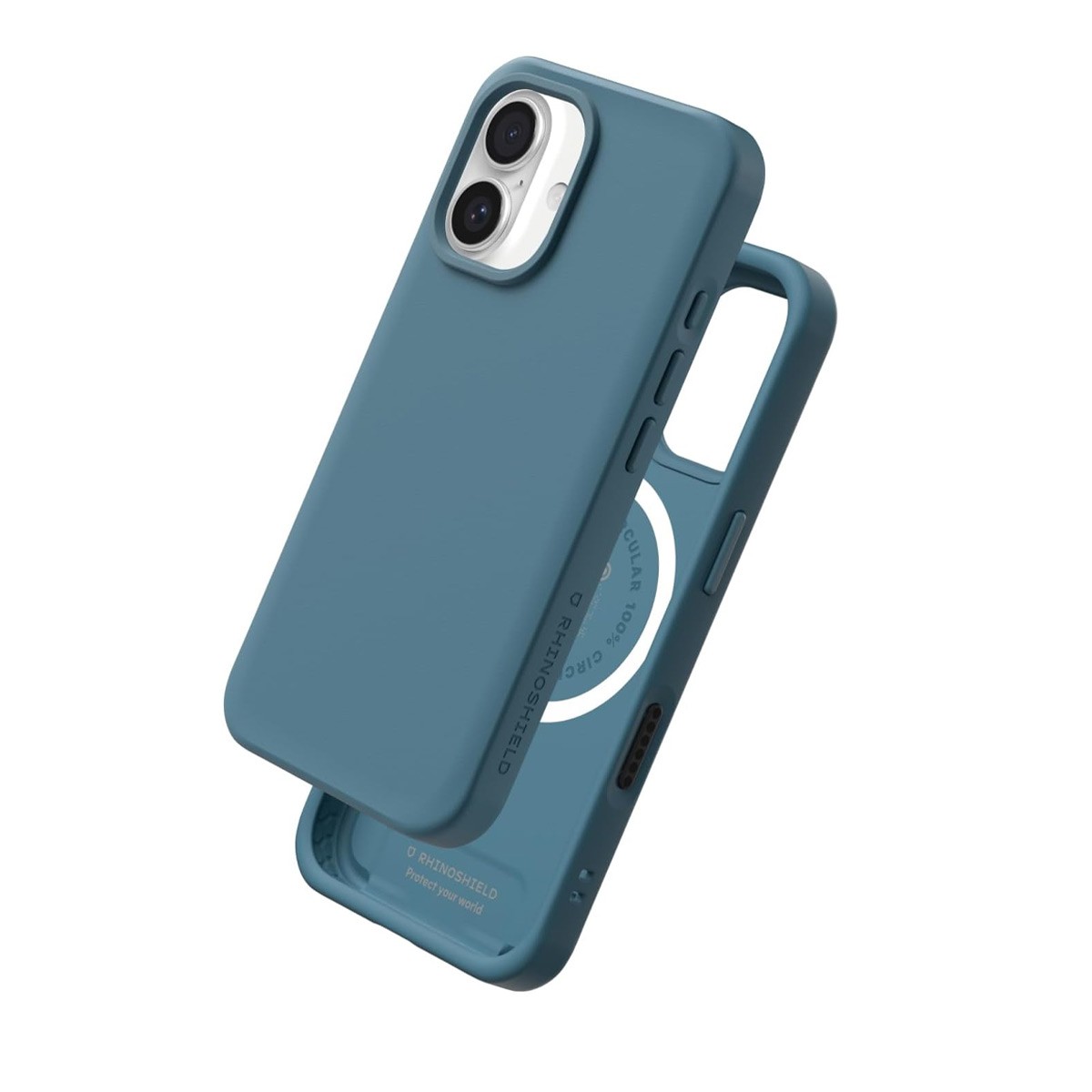 Coque iPhone 16 Plus Rhinoshield SolidX silicone bleu antichoc avec protection renforcée