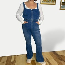 Free People We the Free Curvy bootcut flare 2nd ave denim jumpsuit overalls 14
