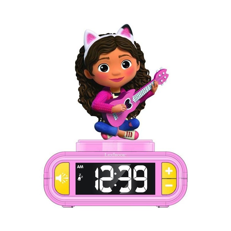 Réveil digital Gabby et la Maison Magique avec veilleuse rose pour enfant
