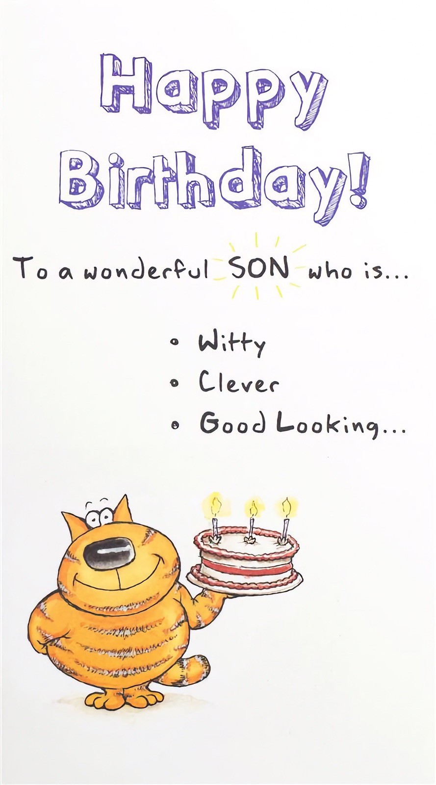 Wonderful Son Birthday Card Witty Clever Good Looking Just Like Your Parents